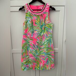 Lilly Pulitzer Mila Shift Dress Tiki Pink Royal Lime Size 4
